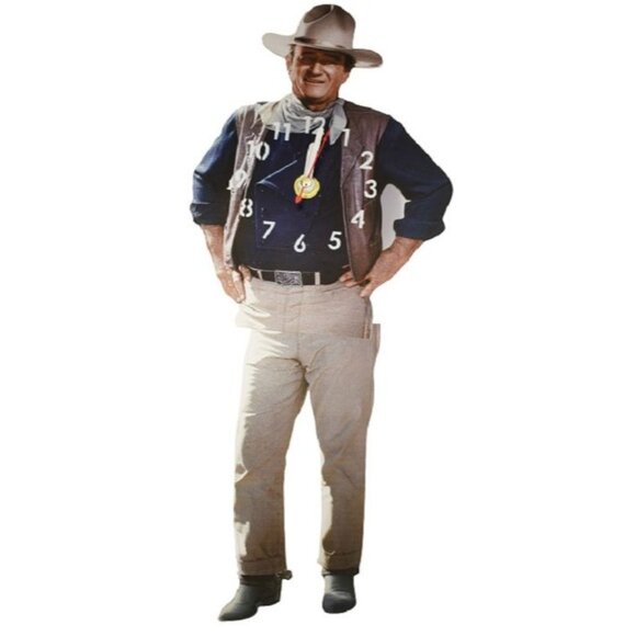 John Wayne Other - New John Wayne Swinging Legs Wall Clock NIB Home Wall Decor Photo Pic Western